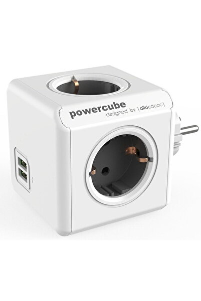 OEM Allocacoc® PowerCube |Original USB| Πολύπριζο 4 θέσεων & 2 USB – Γκρι – 1...