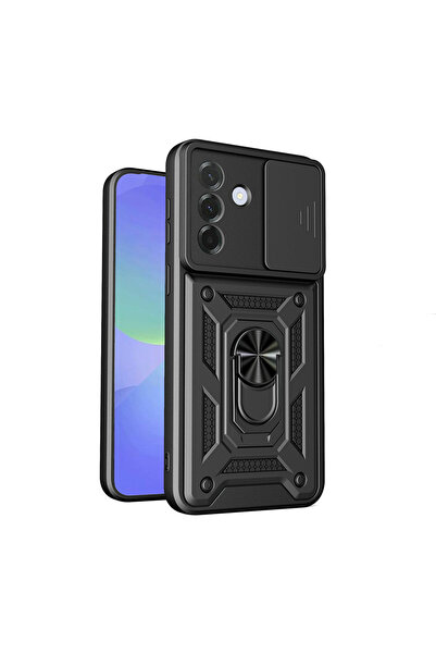 Galaxy A27 Kılıf Sürgülü Kamera Koruyucu Manyetik Standlı Tank Koruma Bilişim