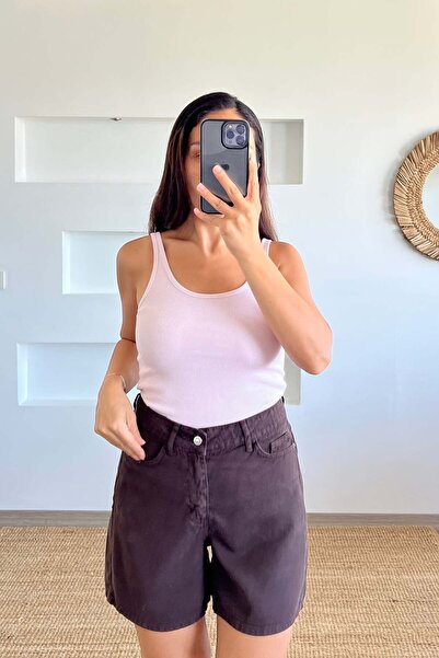 butikhola Coffee Soft Textured City Size Shorts
