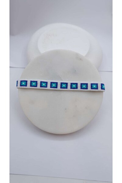 Jerie Blue and White Square Pattern Miyuki Bracelet