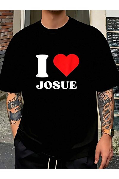 KYMC07 تي شيرت رجالي بتصميم Y2K لعيد الحب، مطبوع عليه Love I Heart Josue Name...