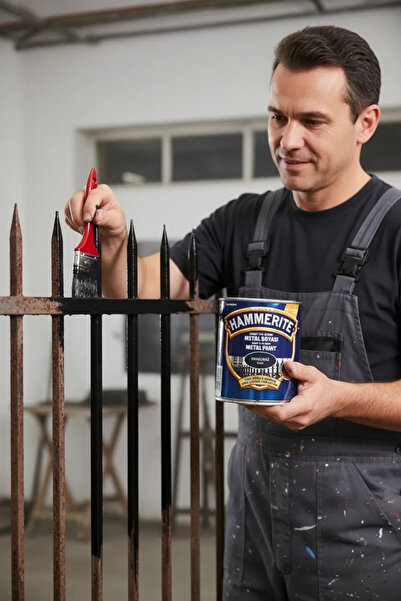 Hammerite Metal Boyası 0,75 lt Pürüzsüz Siyah