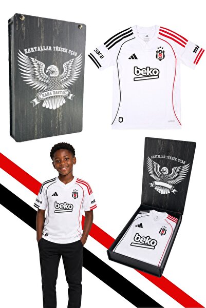 Beşiktaş Original Licensed Adidas Jersey 25-26 Season White Children's Jersey...