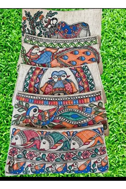 Kanyaka Indian Madhubani-Painting Curve Hand Clutch