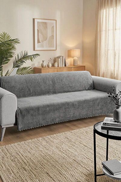 Vivanni Home Noktalı Desenli Bambu Koltuk Örtüsü Kaymaz Tabanlı Leke Tutmaz Y...