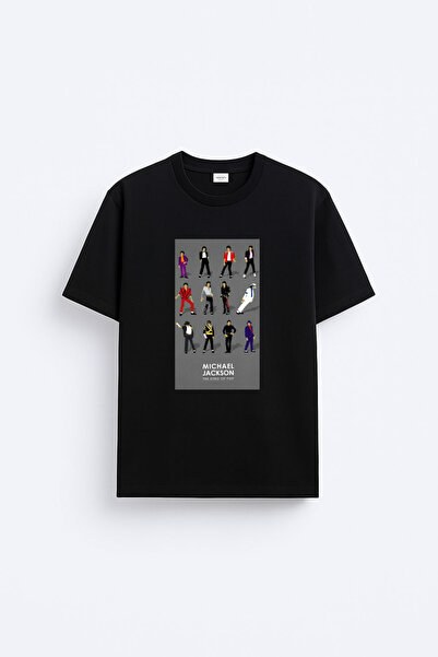 cesita Michael Jackson Printed Cotton Black T-Shirt T-Shirt