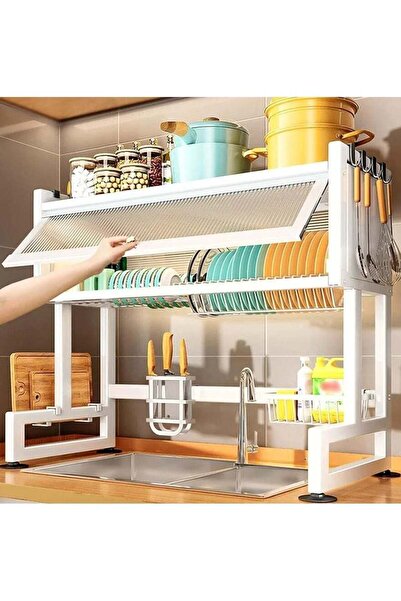 DubaiGallery Dish Rack Organizer Stainless Steel with Doors Over Sink Dish Dr...