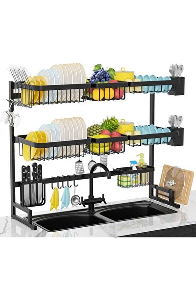 DubaiGallery 3 Layer Stainless Steel Kitchen Rack Dish Organizer Drying Rack ...