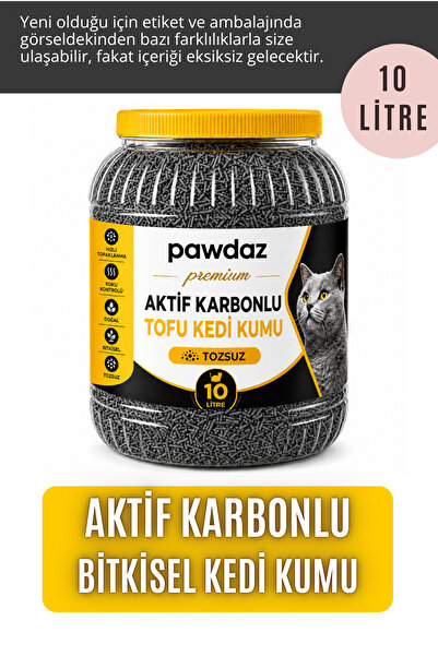 pawdaz Tofu Kedi Kumu (Aktif Karbonlu) - 10 Litre- Tozsuz, kokusuz, topaklanan
