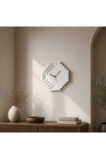 TOHAFY STORE ساعة حائط بتصميم عصري White Wall Clock Modern