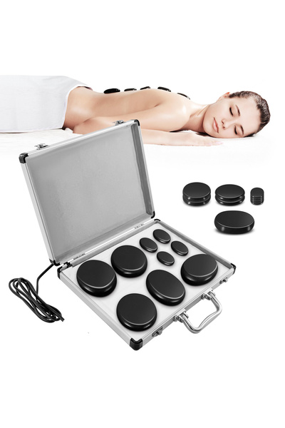 Sumkyle Hot Stones Massage Warmer Kit, 9Pcs Hot Stones Massage Set Portable H...