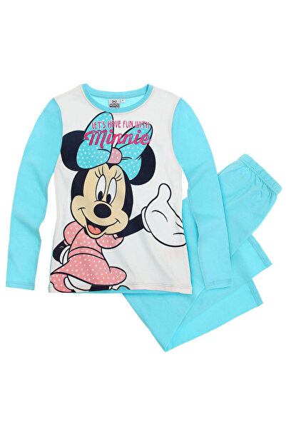 Disney Minnie Pijama turcoaz 4-10 ani cu imprimare glitter, talie elastică, t...