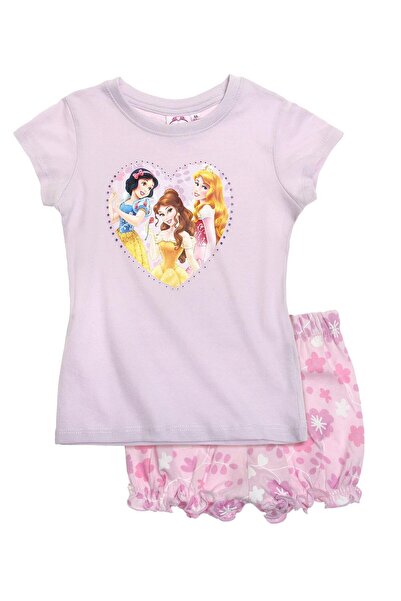 Disney Princess Pijama de vară lila 2-8 ani cu elastic în talie și print mare...