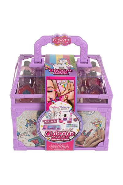 OEM Set de joacă cosmetic magic cu unicorn mov, cu kit de manichiură și foi d...