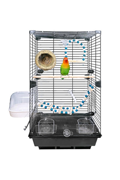 Diason Large Wire Bird Cage with Nest Breeding Kit, 63cm Tall Parakeet Flight...