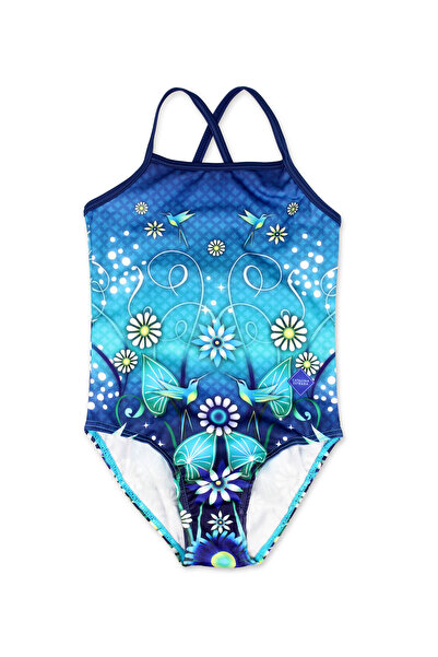 CATALINA ESTRADA Blue one-piece swimsuit 6-12 years Quick-Drying 80% Polyeste...