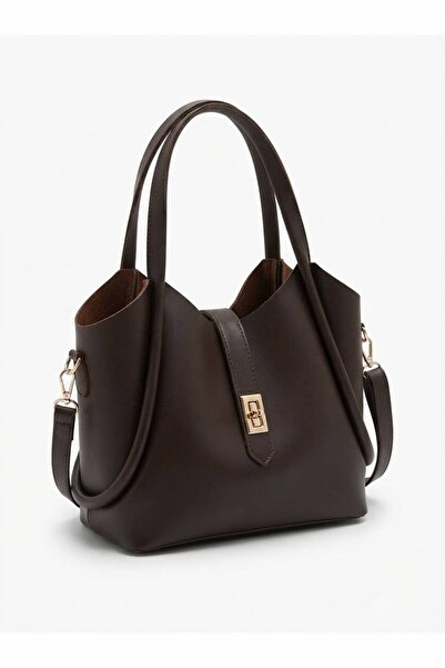 Marvelis Si̇mson Lock Detailed Makeup Bag and Crossbody Women's Bag