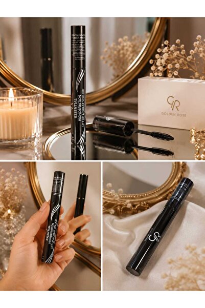 Golden Rose -ESSENTİAL High Definition Lift-Up & Great Volume Mascara 8 ml Siyah Hacim Veren Maskara