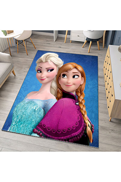 Artisan Home Store Frozen Çocuk Odası Halısı | Elsa ve Anna Desenli Disney Ka...