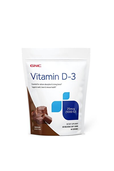 GNC Vitamina D3 (Caramele cu Aroma de Ciocolata) 1000ui 60buc