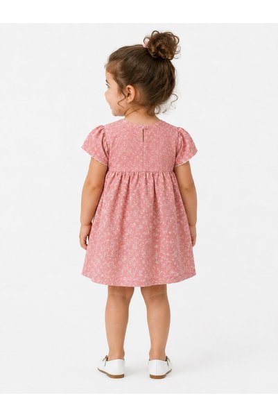 Babyhola Baby Girl Muslin Short Sleeve Summer Dress 15233