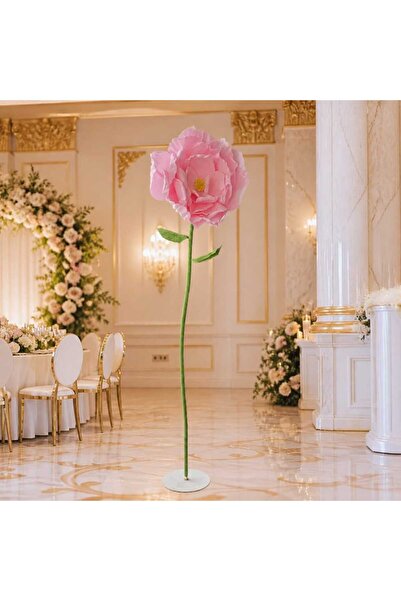 decotoys Decorative pink flower with 150cm stem