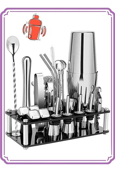 Apex Cocktail Shaker Set, 23-Piece Boston Stainless Steel Bartender Kit with ...