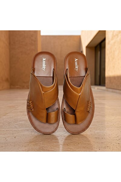 Lucky Steps Men's Traditional Saudi Heritage Leather Sandals Handcrafted Toe ...