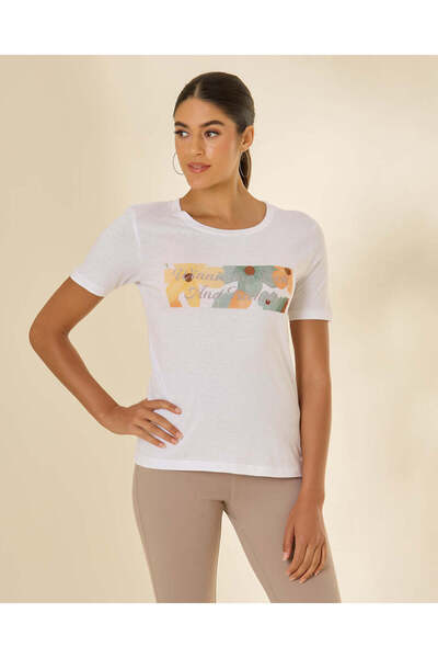 REDTAG Women White Printed Character T-Shirt
