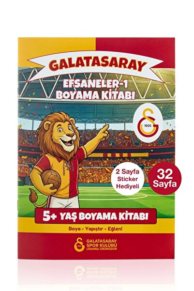 Galatasaray Boyama Kitabı Efsaneler 5 Yaş Üzeri - Sticker Hediyeli Lisanslı O...