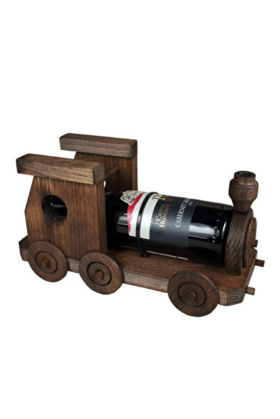LimArt Suport Decorativ tip Locomotiva din Lemn cu Sticla de Vin Rosu 187 ml,...