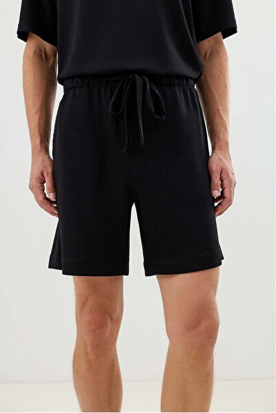 Antioch Black Elastic Waist Men's Shorts