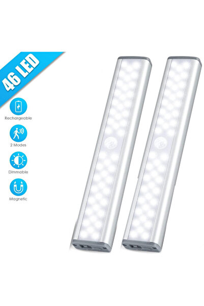 Simply Joy Set de iluminat - 2 lămpi LED cu senzor de mișcare, 46 LED-uri put...