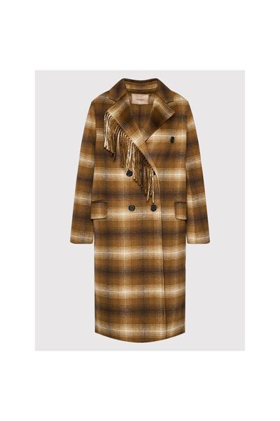TWINSET Palton de lână pentru femei 222TP2190 Maro