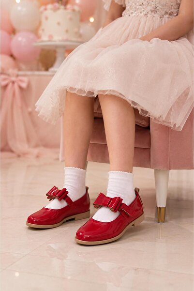 Pabuçland Daily Girls' Ballerinas with Orthopedic Insole and Bow Detail