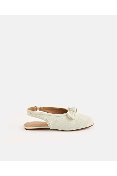 REDTAG Girls Ivory Textured Mules