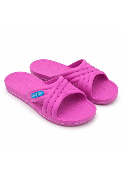GEZER Kadın Pembe Çapraz Bantlı Günlük Banyo Terliği