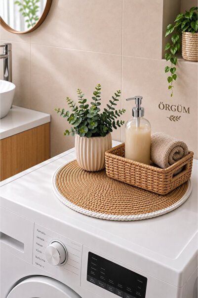 ÖRGÜM Husă pentru mașină 43x43 cm Husă cu aspect de răchită, lucrată manual