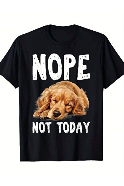 45 BPM تي شيرت مضحك بطبعة "NOPE NOT TODAY" للكلاب الكبيرة الحجم - تي شيرت للك...