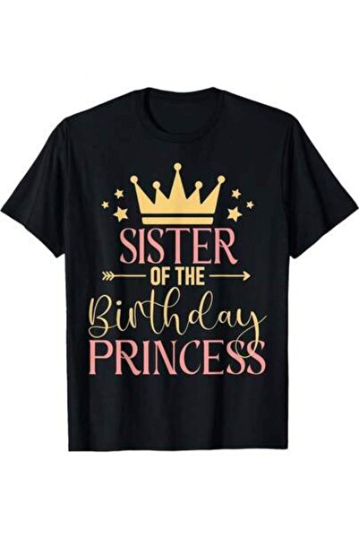 4Car تي شيرت SISTER Of The Birthday Princess لطيف لحفلات أعياد الميلاد العائل...