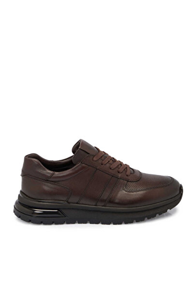 Tergan Kahverengi Deri - Tekstil Erkek Sneaker - E25S1AY57448-A24