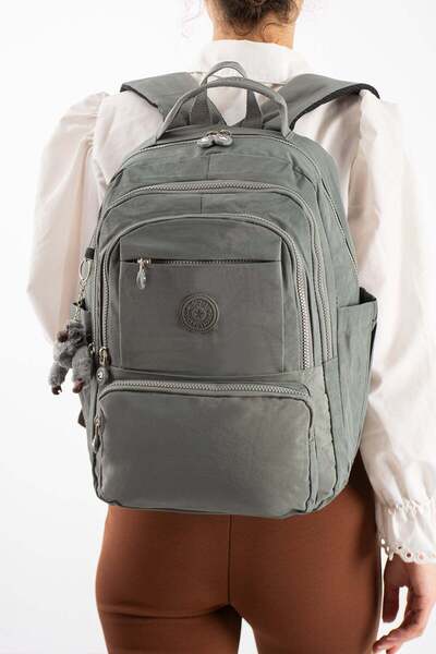 571 Collections Çanta Ultra Light Multi-Pocket Medium Size Backpack Gray Mode...