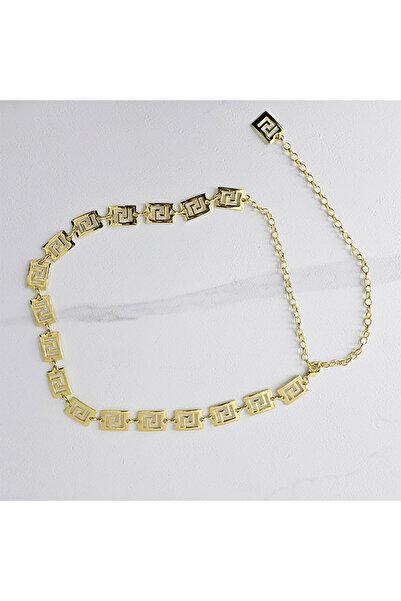 velve Curea metalica decorativa Gold Maze, cu inchidere reglabila, Auriu