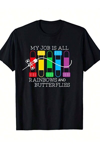 799 تي شيرت Everyday Comfort Lab Tech Phlebotomist - بطبعة "My Job Is All Rai...