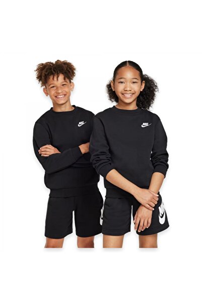 Nike Fd3006 Sportswear Club Fleece Kids Sweat Siyah Unisex Sweatshirt