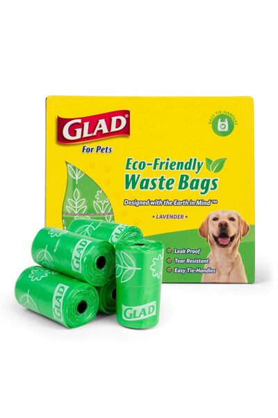 Glad أكياس نفايات الكلاب القوية والمقاومة للتسرب والصديقة للبيئة من جلاد، أكي...