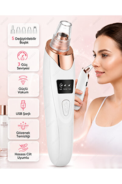 Nvg Şarjlı Derma Suction 40 Kpa Vakumlu Siyah Nokta Ve Yüz Temizleme Cihazı (ALETİ)