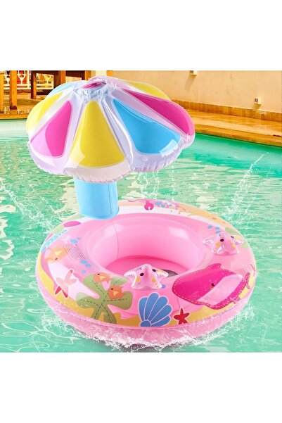 MJ TOYS Children's Sea Ring with Canopy and Awning Baby Float Baby Sea Ring 0...