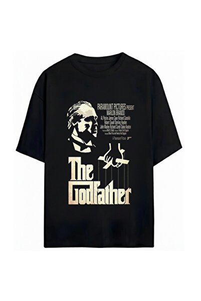 SVART WEAR تي شيرت مطبوع عليه The Godfather للجنسين مقاس كبير مصنوع من القطن ...