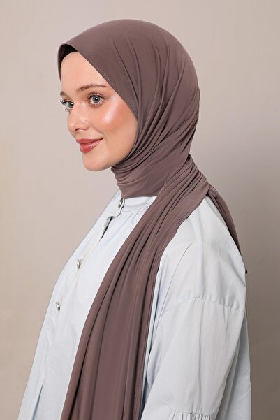 Levidor Toprak Düz Premium Jersey Shawl